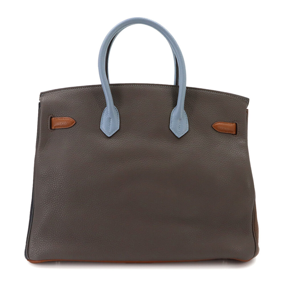 Birkin 35 Arlequin Hermes HERMES Taurillon Clemence Ultraviolet Blue Lin Hand... - Picture 3 of 10